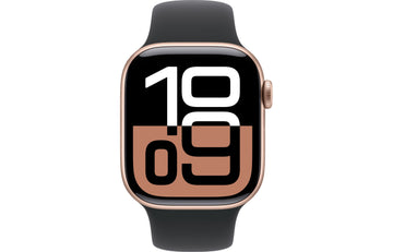 APPLE Watch Series 10 - 46mm Rose Gold Aluminium Case with Black Sport Band - Very Good